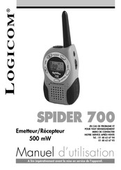 LOGICOM SPIDER 700 Manuel D'utilisation
