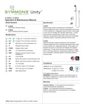 Symmons Unity S-6604 Manuel D'utilisation Et D'entretien