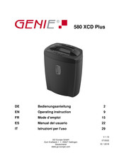 Genie 580 XCD Mode D'emploi