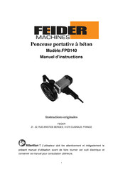 FEIDER Machines FPB140 Manuel D'instructions