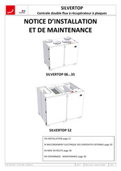 Caladair SILVERTOP Serie Notice D'installation Et De Maintenance