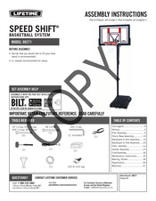 Lifetime SPEED SHIFT 90271 Instructions D'assemblage