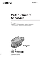 Sony handycam Hi8 CCD-TR930 Mode D'emploi