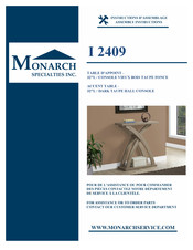 Monarch Specialties I 2409 Instructions D'assemblage