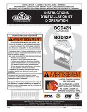 Napoleon BGD42N Instructions D'installation Et D'opération