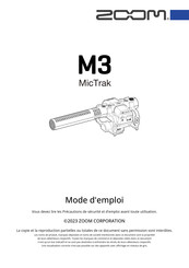 Zoom M3 MicTrak Mode D'emploi