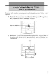 Casio PV-100 Guide Rapide