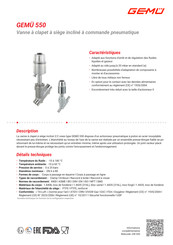 GEMÜ 550 Fiche Technique