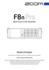 Zoom F8n Pro Mode D'emploi