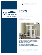 Monarch Specialties I 2471 Instructions D'assemblage