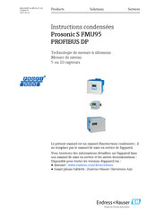 Endress+Hauser Prosonic S FMU95 PROFIBUS DP Instructions Condensées