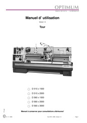 Optima Tour D 560 x 2000 Manuel D'utilisation