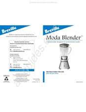 Breville Moda Blender CBL25XL Mode D'emploi