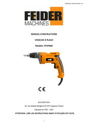 FEIDER Machines FPVP600 Manuel D'instructions