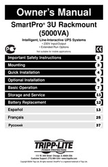 Tripp-Lite SmartPro 3U Rackmount Manuel Du Propriétaire