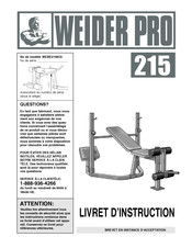 Weider Pro 215 Livret D'instructions