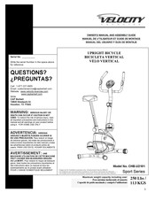 Velocity Exercise Sport CHB-U2101 Manuel De L'utilisateur Et Guide D'assemblage