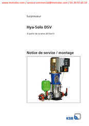 KSB Hya-Solo DSV Movitec 15B Notice De Service / Montage