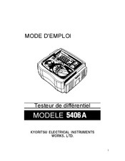 Kyoritsu Electrical Instruments Works 5406A Mode D'emploi