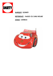 Disney Pixar Cars C500BE Mode D'emploi