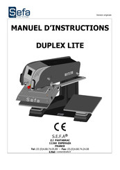 Sefa DUPLEX LITE Manuel D'instructions