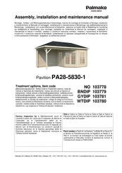 Palmako PA28-5830-1 Guide D'utilisation, De Montage Et D'entretien
