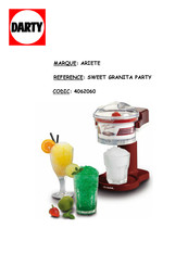 ARIETE SWEET GRANITA PARTY 78 Mode D'emploi