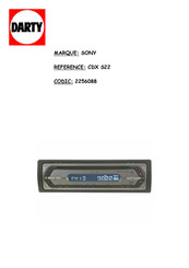 Sony CDX-S22 Mode D'emploi
