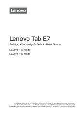 Lenovo Tab E7 Mode D'emploi