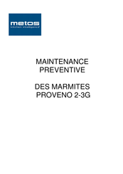 Metos Proveno 3G Guide De Maintenance