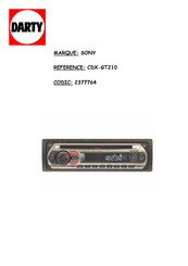 Sony CDX-GT212 Mode D'emploi