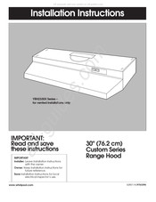 Whirlpool Custom YRH2330X Serie Instructions D'installation