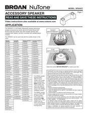 Broan-NuTone SPKACC Instructions D'installation