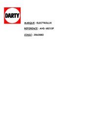 Electrolux Arthur Martin AHD68210P Notice D'utilisation