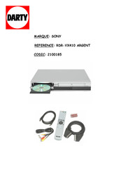 Sony RDR-VX410 Mode D'emploi