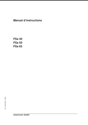 Colortronic FSa 50 Manuel D'instructions