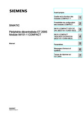 Siemens SIMATIC IM151-1 COMPACT Manuel D'instructions