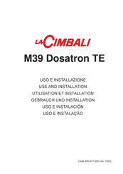 La Cimbali M39 Dosatron TE Manuel D'utilisation Et D'installation