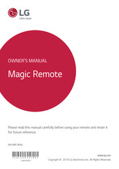 LG Magic Remote AN-MR18HA Manuel D'utilisation