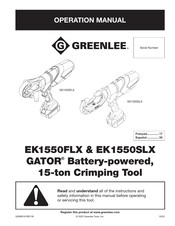 Greenlee GATOR EK1550SLX Manuel D'instructions