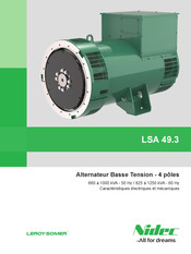 Nidec LEROY-SOMER LSA 49.3 Caractéristiques Techniques