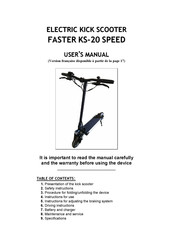 Faster KS-20 SPEED Manuel D'utilisateur