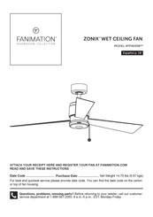 Fanimation ZONIX WET FP4640B Serie Manuel D'instructions