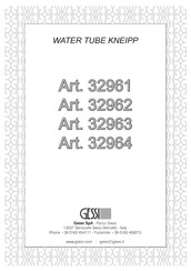 Gessi Water Tube Kneipp 32961 Mode D'emploi