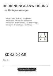 Kuppersbusch KD 9210.0 GE Instructions D'utilisation Et Avis De Montage