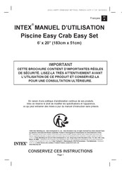 Intex Easy Crab Easy Set Manuel D'utilisation