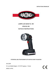 Racing HPACKL18V Notice D'instructions