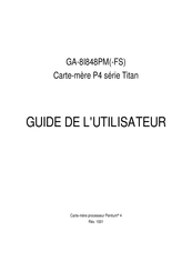 Gigabyte Titan P4 Serie Guide De L'utilisateur