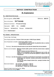 Transalp ATOLL TEEN A06 010 Notice Constructeur