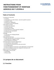 Schmersal AZM201Z-SK-T-1P2PW-A Instructions Pour Fonctionnement Et Montage